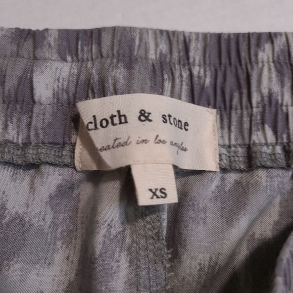 Cloth & Stone Jogger Pants XS Wide Leg Grey Animal Print Abstract Tencel - Picture 8 of 12